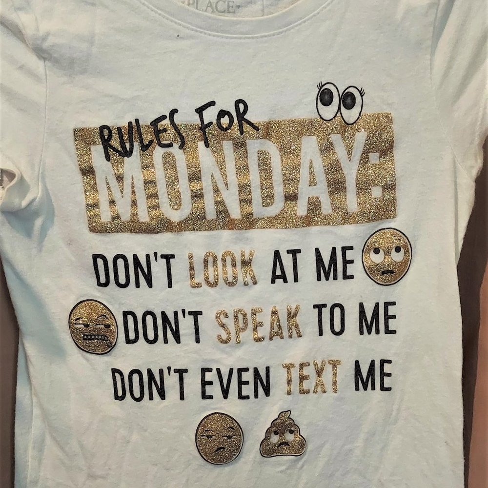 Place, 'Rules For Monday', Girls T Shirt